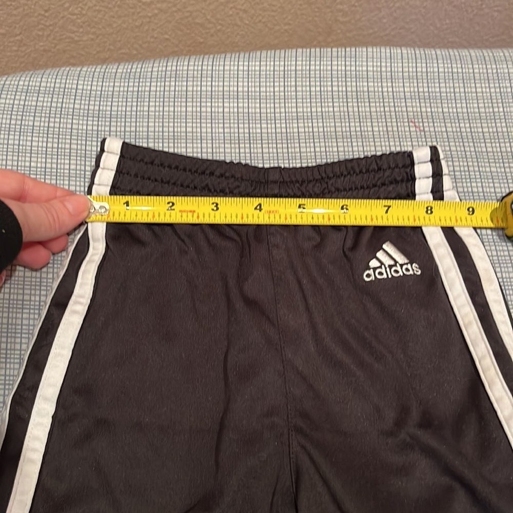 Adidas Boys Shorts Size 2T Black White Stripe Aqua Blue - Picture 6 of 8